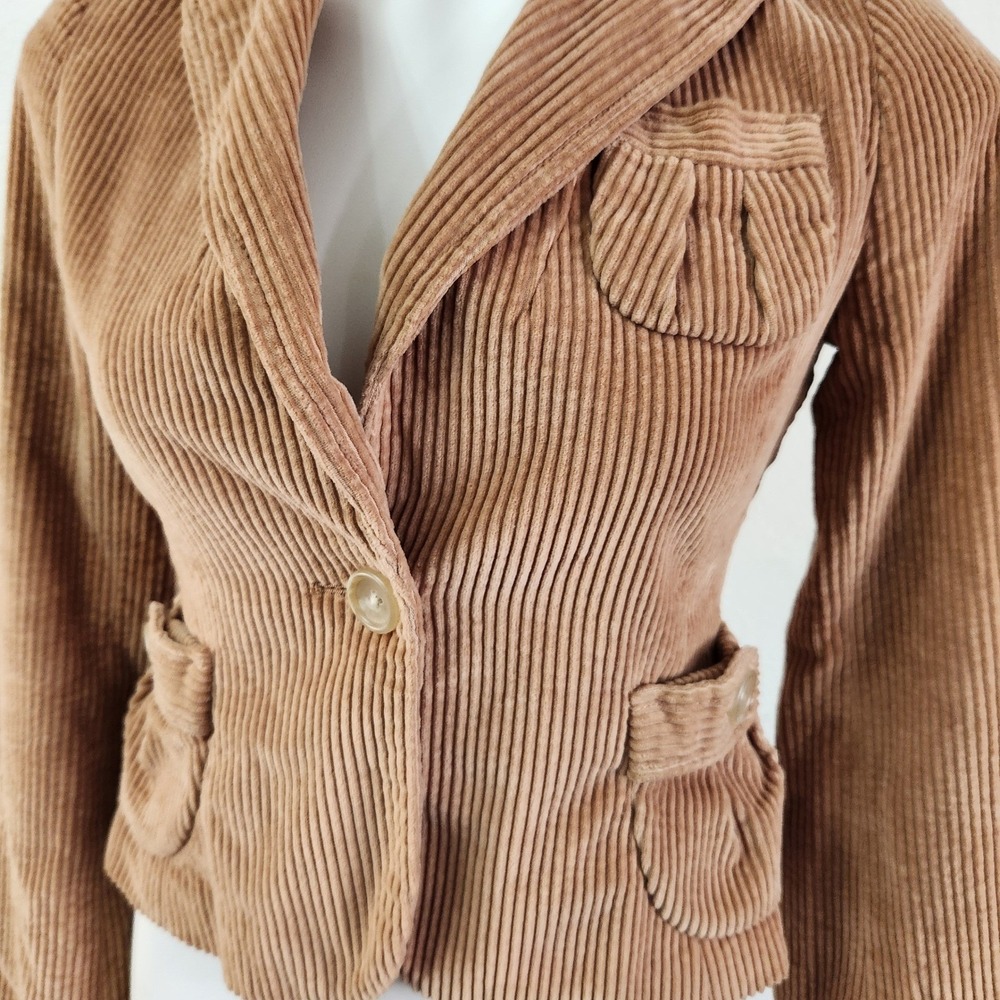 Banana Republic Corduroy Cropped Fitted Blazer Y2K Size 0 - Picture 2 of 10